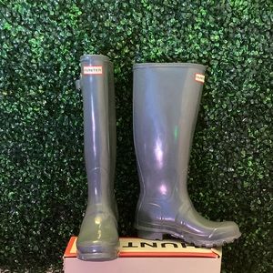 Gray Hunter Boots, like-new, open and worn only one time.